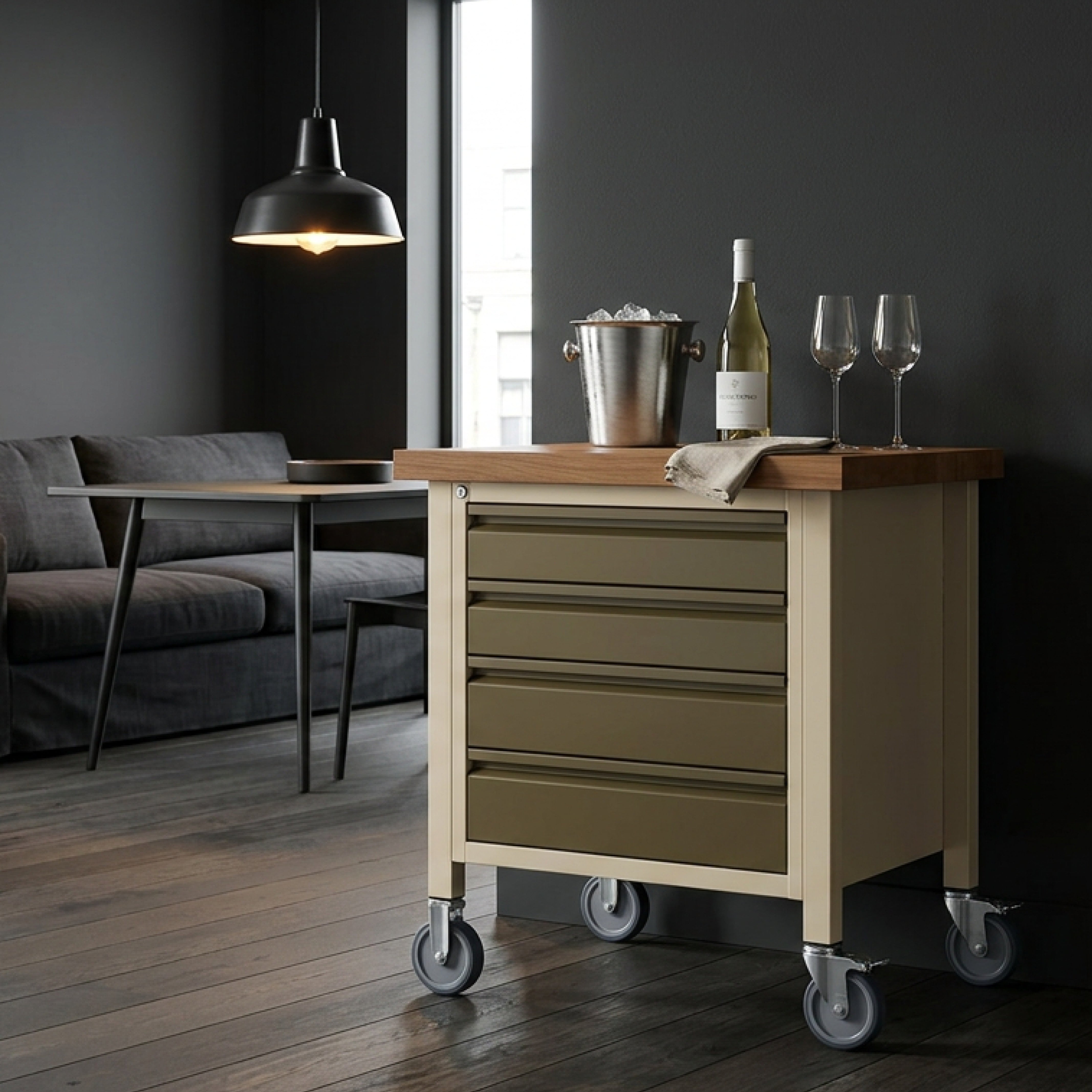 #farbe_creme/dirty green - RAL1015 hellelfenbein/RAL 7008 khakigrau
