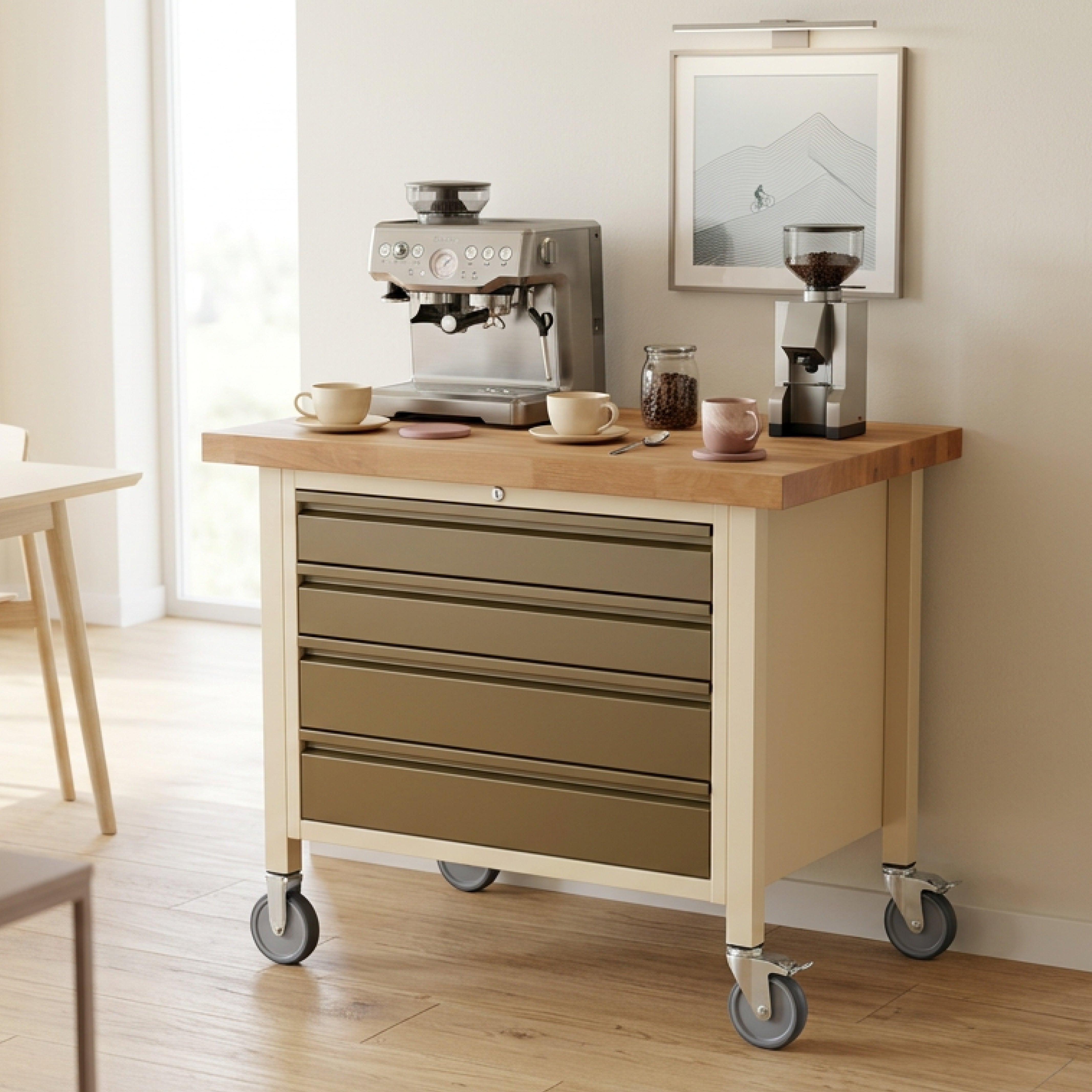 #farbe_creme/dirty green - RAL1015 hellelfenbein/RAL 7008 khakigrau